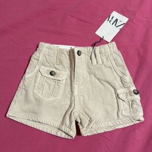 Girls creme cargo shorts